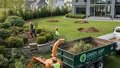 Professional shrub removal service in Waltham MA clearing overgrown bushes and landscape areas