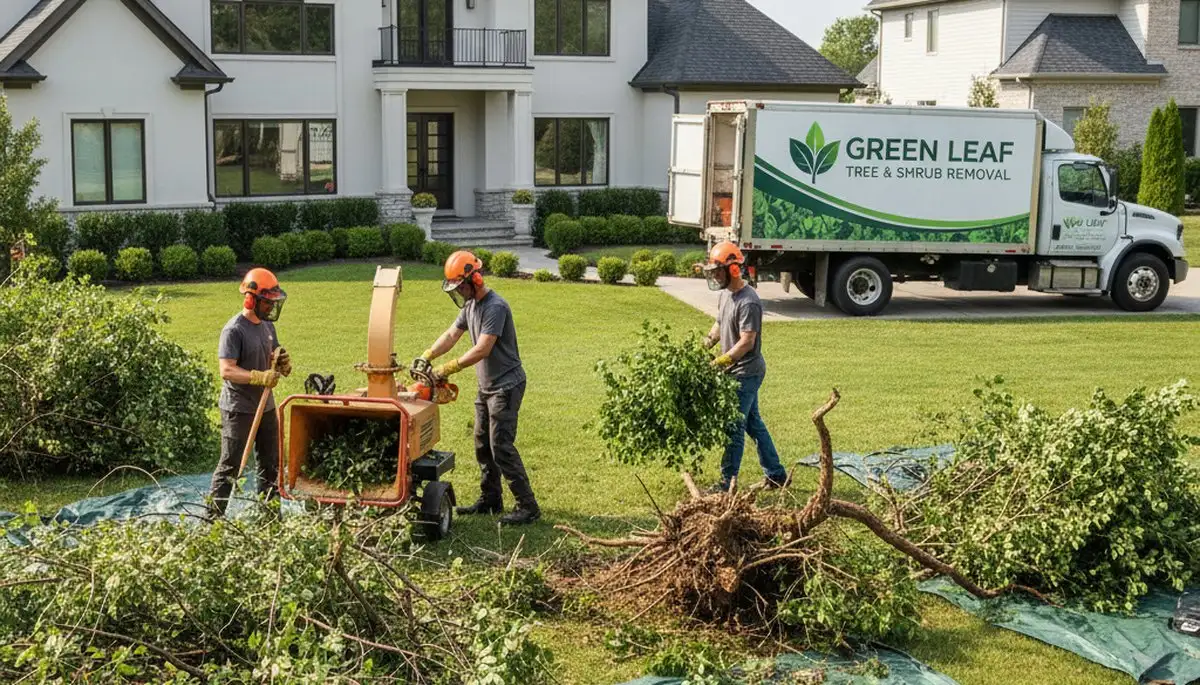 Professional shrub removal service in Waltham, MA clearing overgrown plants for homes and businesses