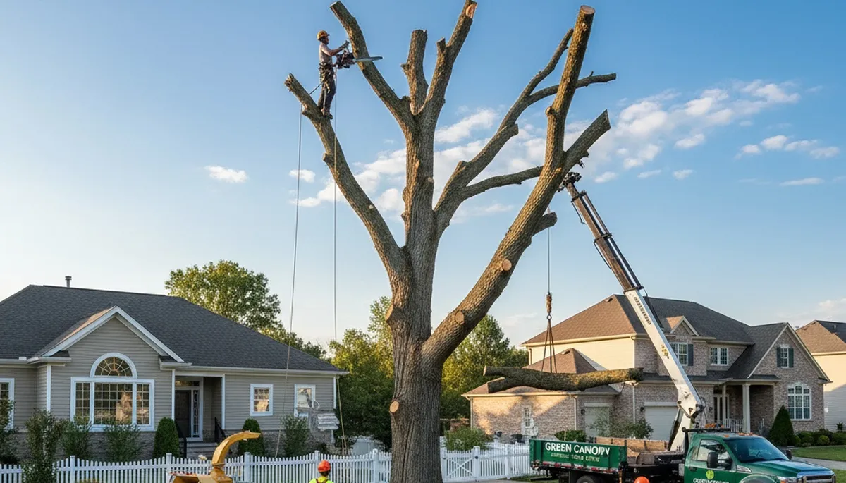 Professional tree removal service in Waltham, MA by local arborists handling storm-damaged trees