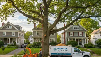 Professional tree removal service in Waltham MA safely clearing trees for residential properties