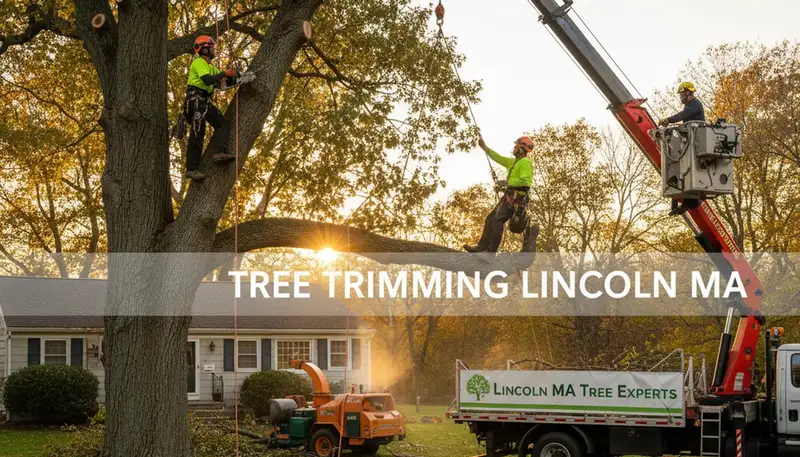 Professional tree removal service in Waltham MA safely cutting and clearing residential trees