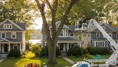 Professional tree removal service in Waltham MA safely clearing large trees